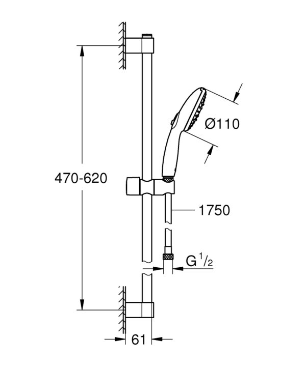 GROHE TEMPESTA 110 3F SÜRGÜLÜ DUŞ SETİ 3 AKIŞLI-27644003 - Image 3