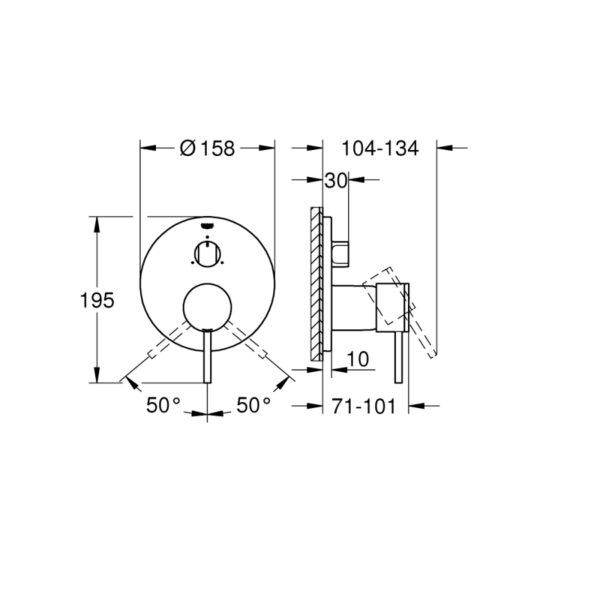 GROHE ATRİO ANKASTRE BANYO BATARYASI-24096003 - Image 2