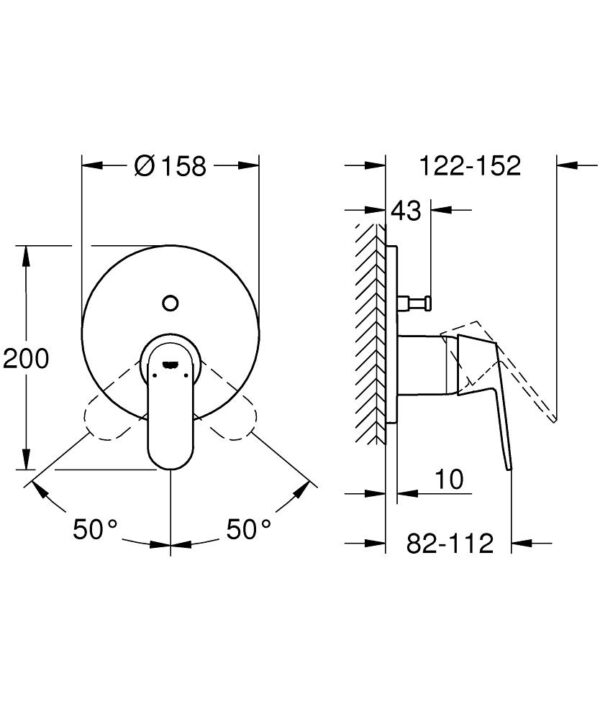 GROHE EUROSMART COSMOPOLİTAN ANKASTRE BANYO BATARYASI-24045000 - Image 4