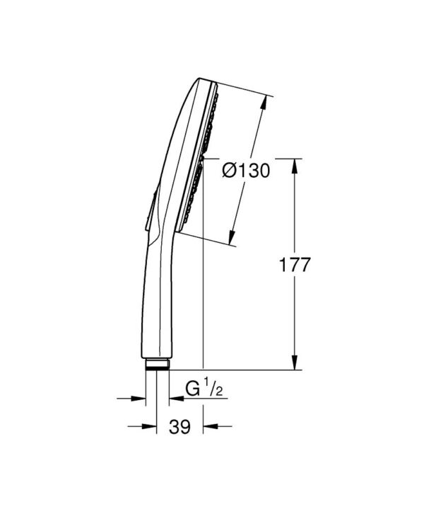 GROHE RAİNSHOWER SMARTACTİVE 130 EL DUŞU 3 FONKSİYONLU-26574000 - Image 5