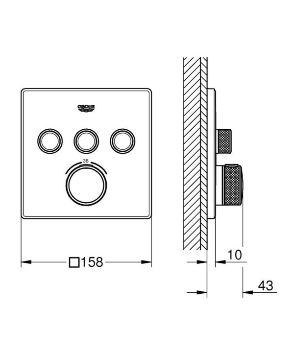 GROHE GROHTERM SMARTCONTROL ANKASTRE BANYO BATARYASI-29126000 - Image 2