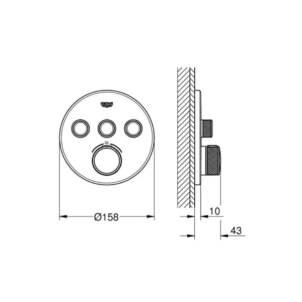 GROHE GROHTERM SMARTCONTROL ANKASTRE TERMOSTATİK DUŞ BATARYASI BRUSHED WARM SUNSET-29121DL0 - Image 3