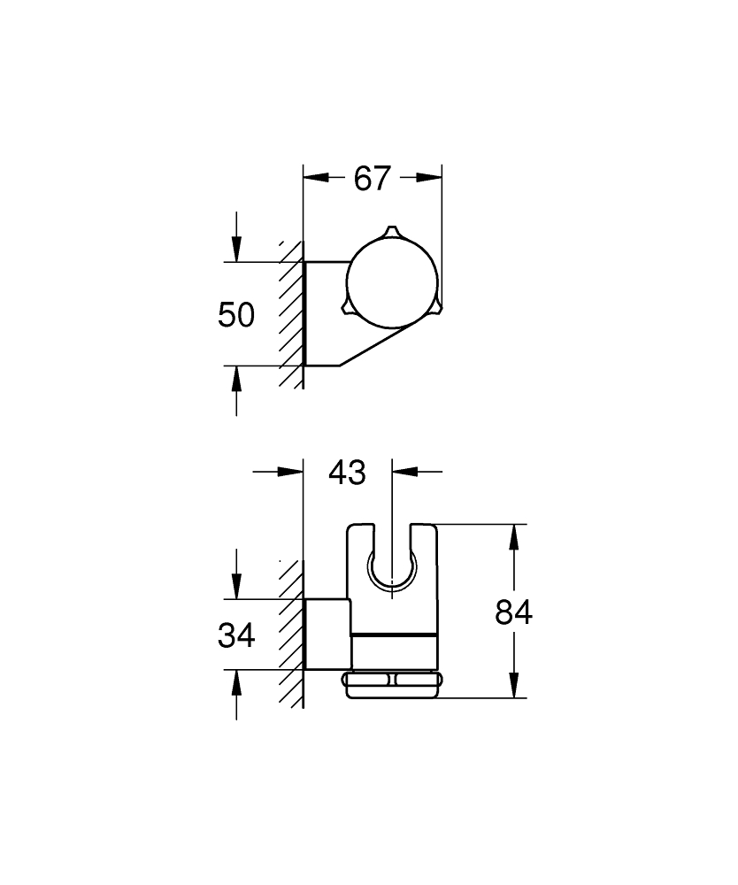GROHE TEMPESTA HAREKETLİ EL DUŞ ASKISI-27595001 - Image 2
