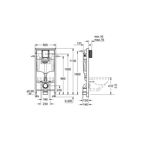 GROHE RAPİD SL GÖMME REZERVUAR PNÖMATİK ALÇIPAN TİPİ 13 CM-38528001 - Image 2